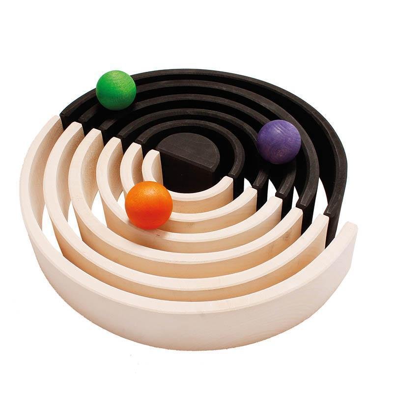 Grimms Large Monochrome Stacking Rainbow - Wood Wood Toys Canada's Favourite Montessori Toy Store