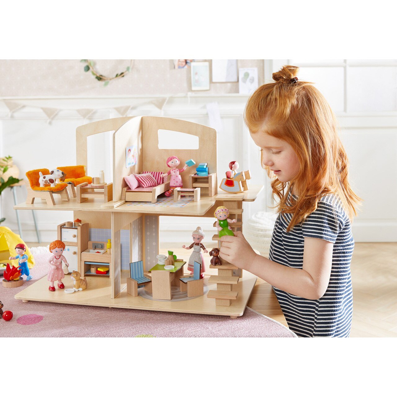 HABA Little Friends Dollhouse Town Villa with Furniture – Wood