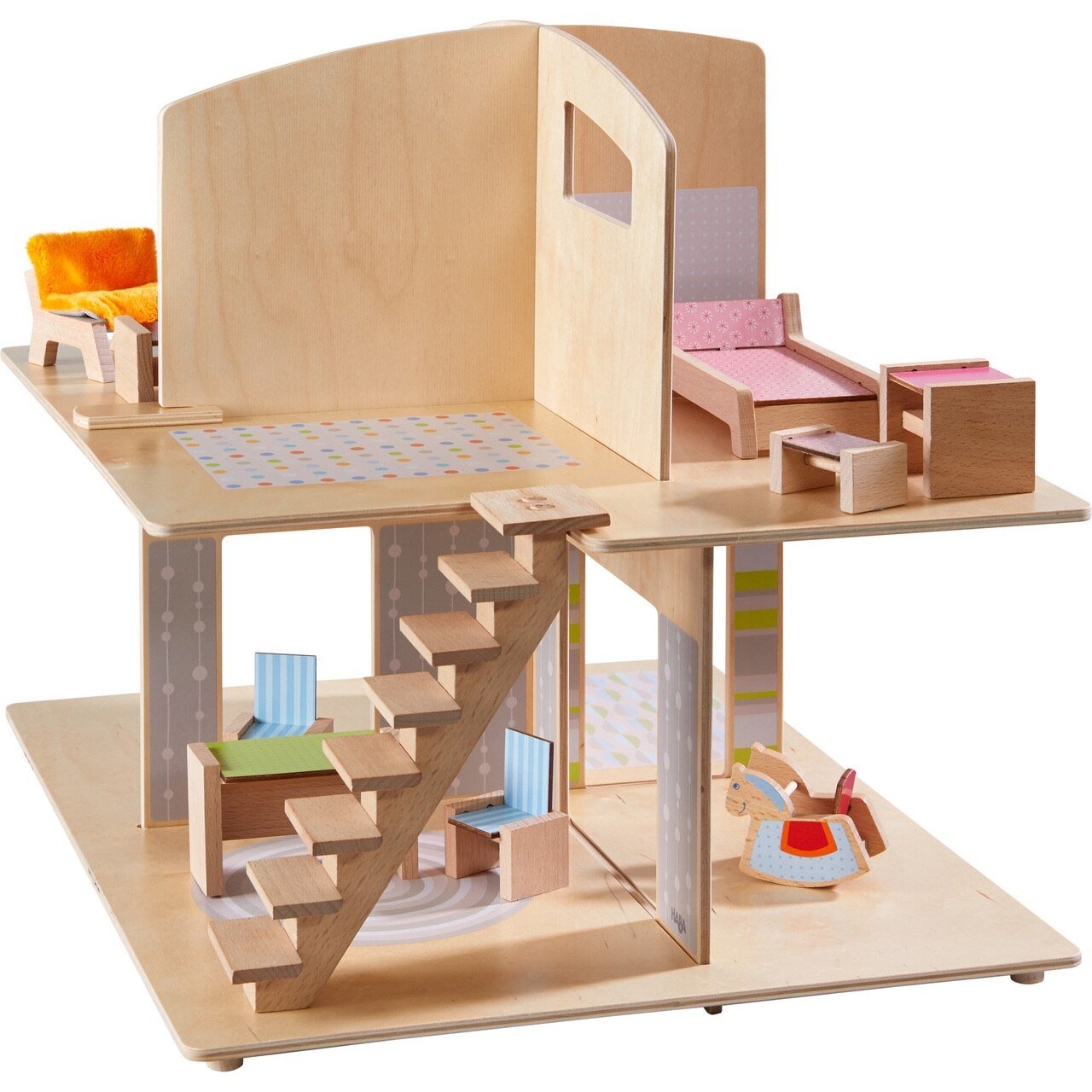 HABA Little Friends Dollhouse Town Villa with Furniture – Wood