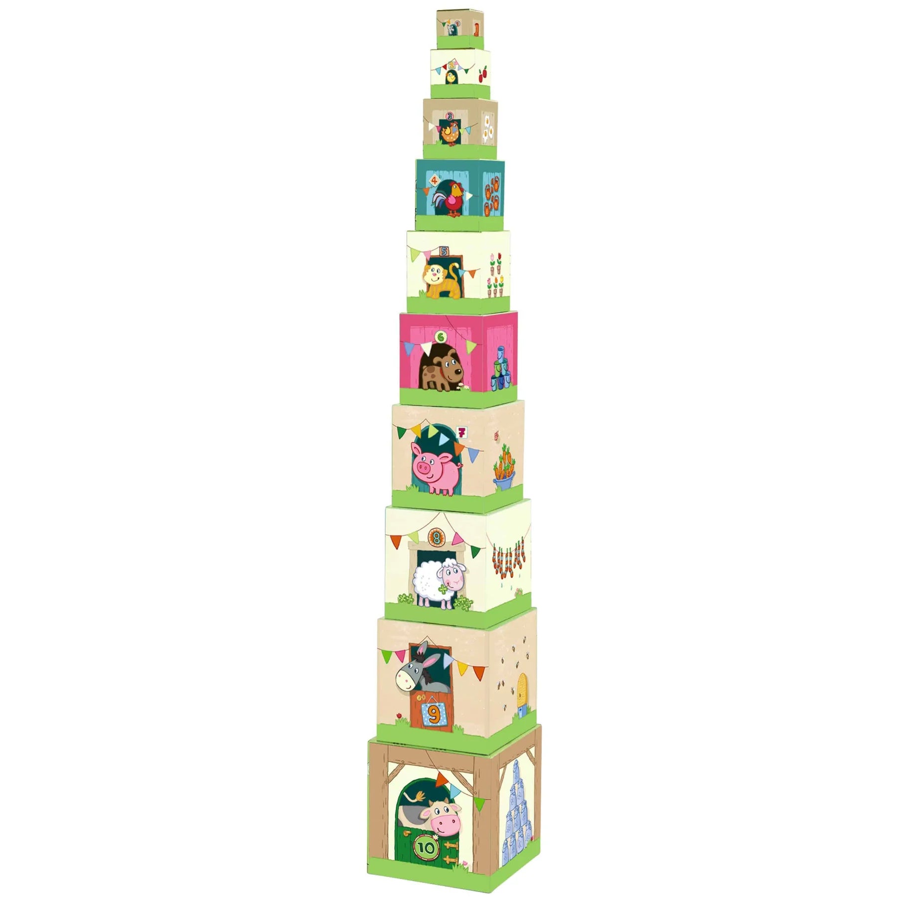 HABA On the Farm Cardboard Stacking & Nesting Cubes – Wood Wood Toys