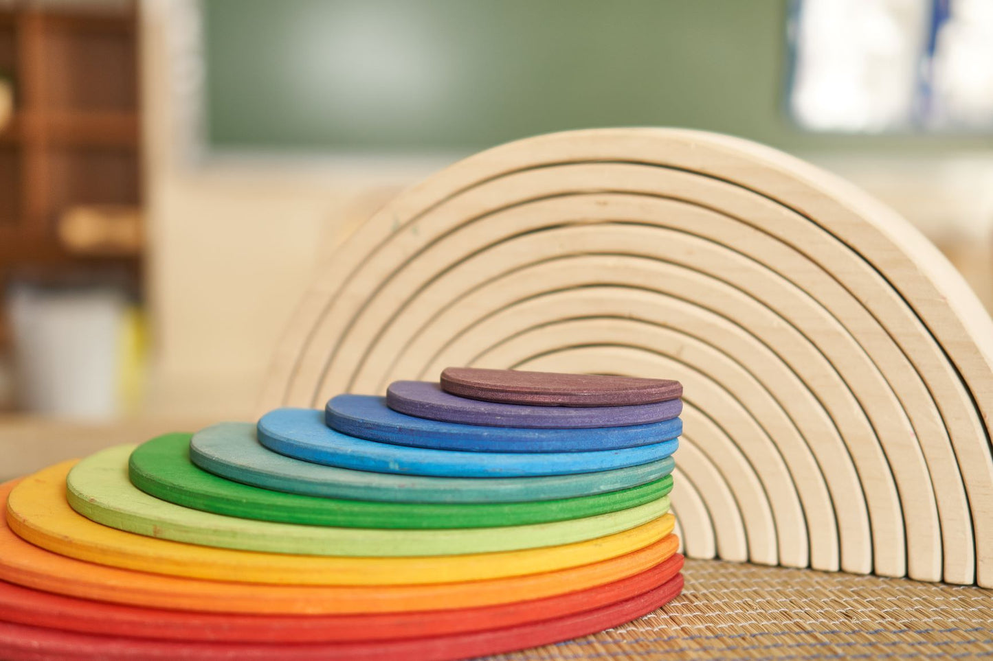 Large Semicircles for Rainbow Stackers (Made in Canada) - Wood Wood Toys Canada's Favourite Montessori Toy Store