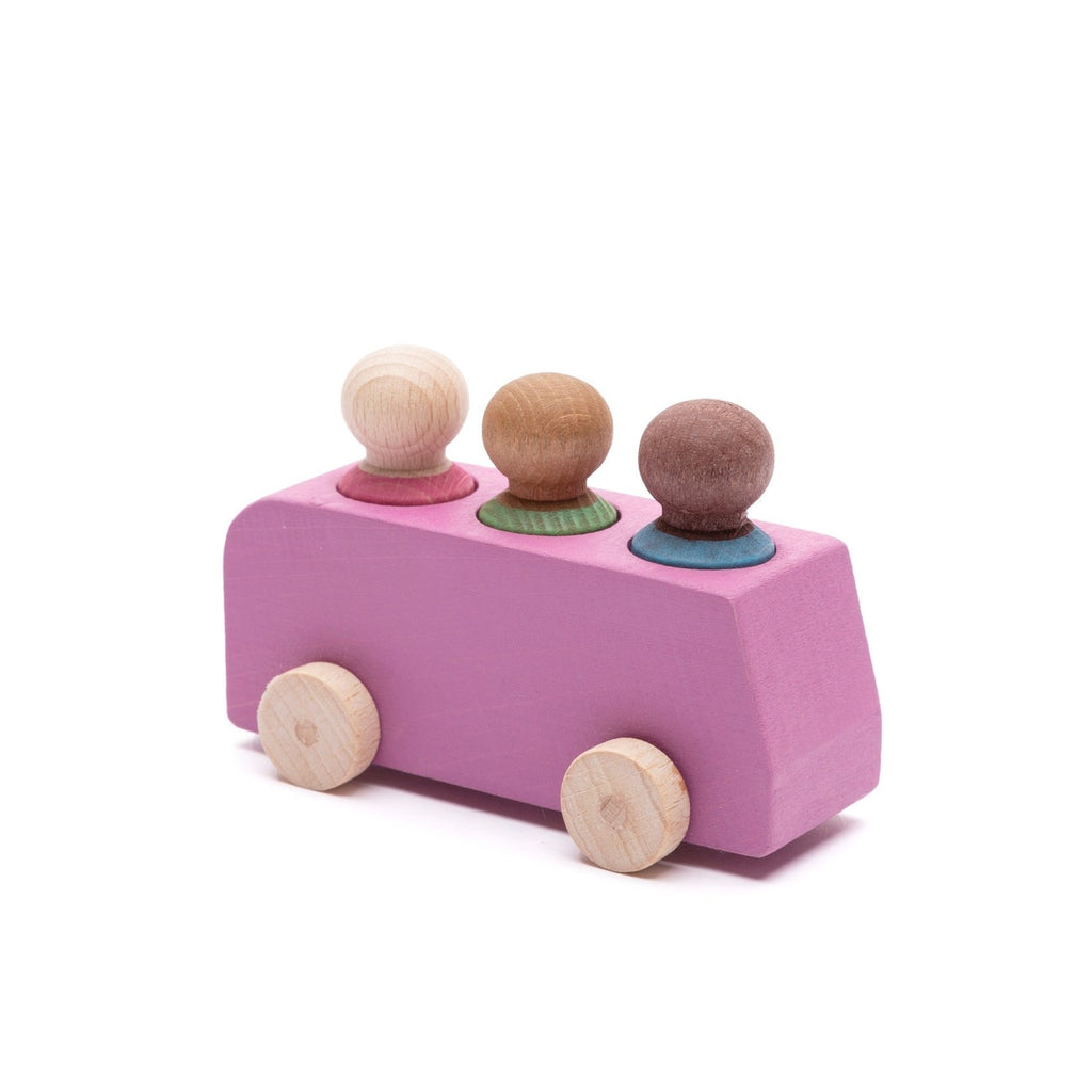 Bus rose Lubulona avec 3 figurines 