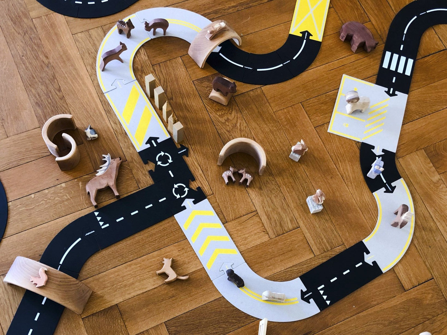 Waytoplay Roads - Road to Recovery (8 Pieces) - Wood Wood Toys Canada's Favourite Montessori Toy Store
