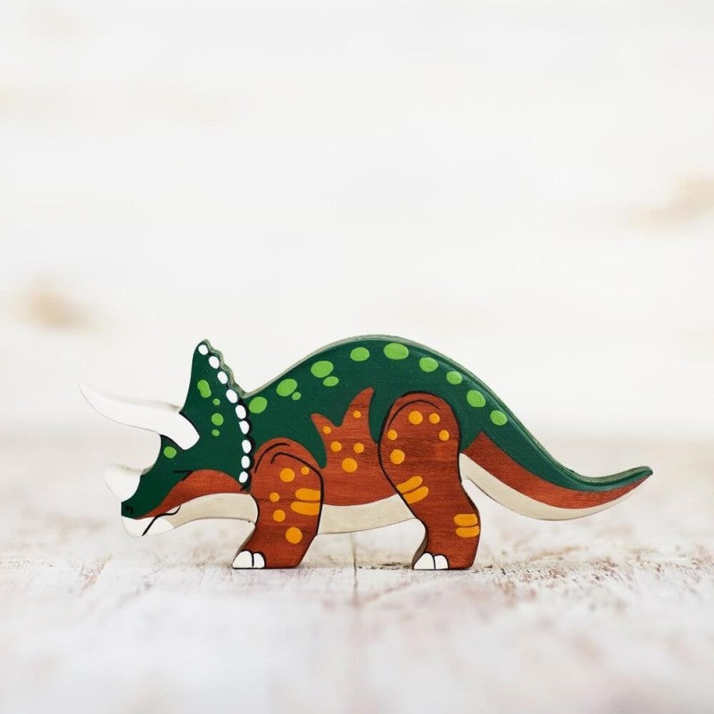 Figurine Triceratops - Dinosaures Waldorf par Wooden Caterpillar 